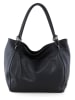 Lia Biassoni Leder-Schultertasche "Merula" in Schwarz - (B)32 x (H)28 x (T)14 cm