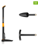 Fiskars 3-delige set: onkruidtrekker “Xact Weed” zwart/oranje