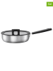 Fiskars 2-delige set: braadpan met deksel "Hard Face" zilverkleurig/zwart - Ø 26 cm