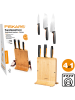 Fiskars 4tlg. Küchenmesser-Set "Functional Form" in Hellbraun/ Schwarz