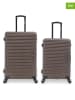 BlueStar 2-delige hardcase-trolleyset "Wagram" bruin