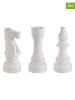 Bizzotto 3er-Set: Dekoobjekte "Chess" in Weiß - (H)36 cm