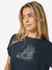 super.natural Trainingsshirt "Flower Sneakers" in Dunkelblau