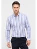 Eterna Blouse - modern fit - blauw/grijs/wit