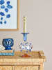 Bloomingville Kaarshouder ''Phila'' wit/blauw - (H)17 x Ø 11 cm