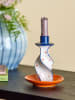 Bloomingville Kaarshouder ''Kairi'' wit/blauw/lichtbruin - (H)15,5 x Ø 12,5 cm