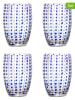 Bloomingville 4er-Set: Trinkgläser "Brinley" in Transparent/ Blau - 350 ml