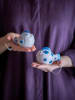 Bloomingville 2-delige set: zout & peperstrooier "Fugu" wit/blauw - (H)6,5 cm