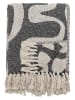Bloomingville Koc "Salobre" w kolorze czarno-kremowym - 160 x 130 cm