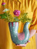 Bloomingville Vase "Trudy" in Mint/ Rosa - (B)19 x (H)19 x (T)7,5 cm