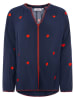 Zwillingsherz Blouse "Gestickte Herzen" donkerblauw
