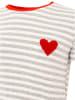 Zwillingsherz Shirt "Herz" wit/grijs