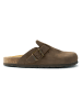 Mandel Leren clogs "Noe" bruin