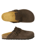 Mandel Leren clogs "Noe" bruin