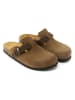 Mandel Leren clogs "Noe" bruin