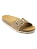 Mandel Leren slippers "Agata" taupe