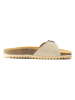 Mandel Leren slippers "Agata" beige
