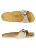 Mandel Leren slippers "Agata" beige