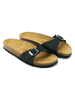 Mandel Leren slippers "Agata" zwart