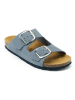 Mandel Leren slippers "Alberto" lichtblauw