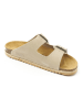 Mandel Leren slippers "Alberto" beige