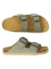 Mandel Ledr-Pantoletten "Alberto" in Khaki