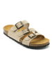 Mandel Leder-Pantoletten "Paco" in Beige