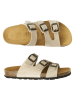 Mandel Leder-Pantoletten "Paco" in Beige