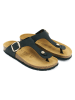 Mandel Leder-Zehentrenner "Blanca" in Schwarz
