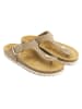 Mandel Leren teenslippers "Blanca" taupe