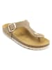 Mandel Leder-Zehentrenner "Blanca" in Taupe