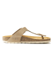 Mandel Leder-Zehentrenner "Blanca" in Taupe