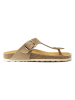 Mandel Leder-Zehentrenner "Blanca" in Taupe