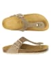 Mandel Leren teenslippers "Blanca" taupe