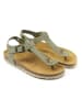 Mandel Leder-Zehensandalen "Leon" in Khaki