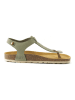 Mandel Leder-Zehensandalen "Leon" in Khaki