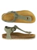 Mandel Leder-Zehensandalen "Leon" in Khaki