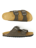Mandel Leren slippers "Alberto" antraciet