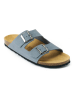 Mandel Leder-Pantoletten "Alberto" in Hellblau