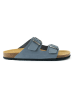 Mandel Leder-Pantoletten "Alberto" in Hellblau