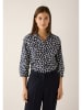 More & More Blouse donkerblauw/wit