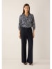More & More Blouse donkerblauw/wit