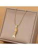atelier MIU Vergulde ketting met hanger en edelstenen - (L)45 cm