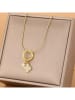 atelier MIU Vergulde ketting met hanger en edelstenen - (L)45 cm