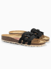 BACKSUN Leder-Pantoletten "Trapeze" in Schwarz