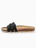 BACKSUN Leder-Pantoletten "Trapeze" in Schwarz