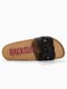 BACKSUN Leder-Pantoletten "Trapeze" in Schwarz
