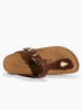 BACKSUN Leder-Zehentrenner "Singapore" in Braun