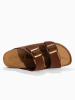 BACKSUN Leren slippers "Bali" bruin