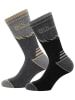 Jack Wolfskin 2er-Set: Funktionssocken "Mount Multi" in Grau/ Schwarz
